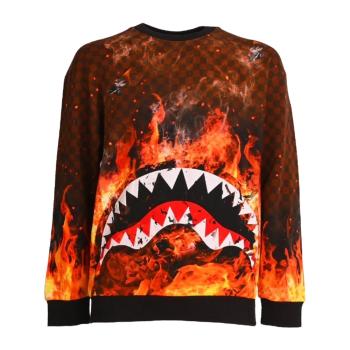 SHARK ON FIRE CREWNECK CHECKERED