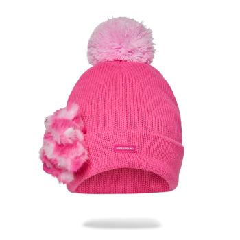 PINK BEAR PUFF BEANIE